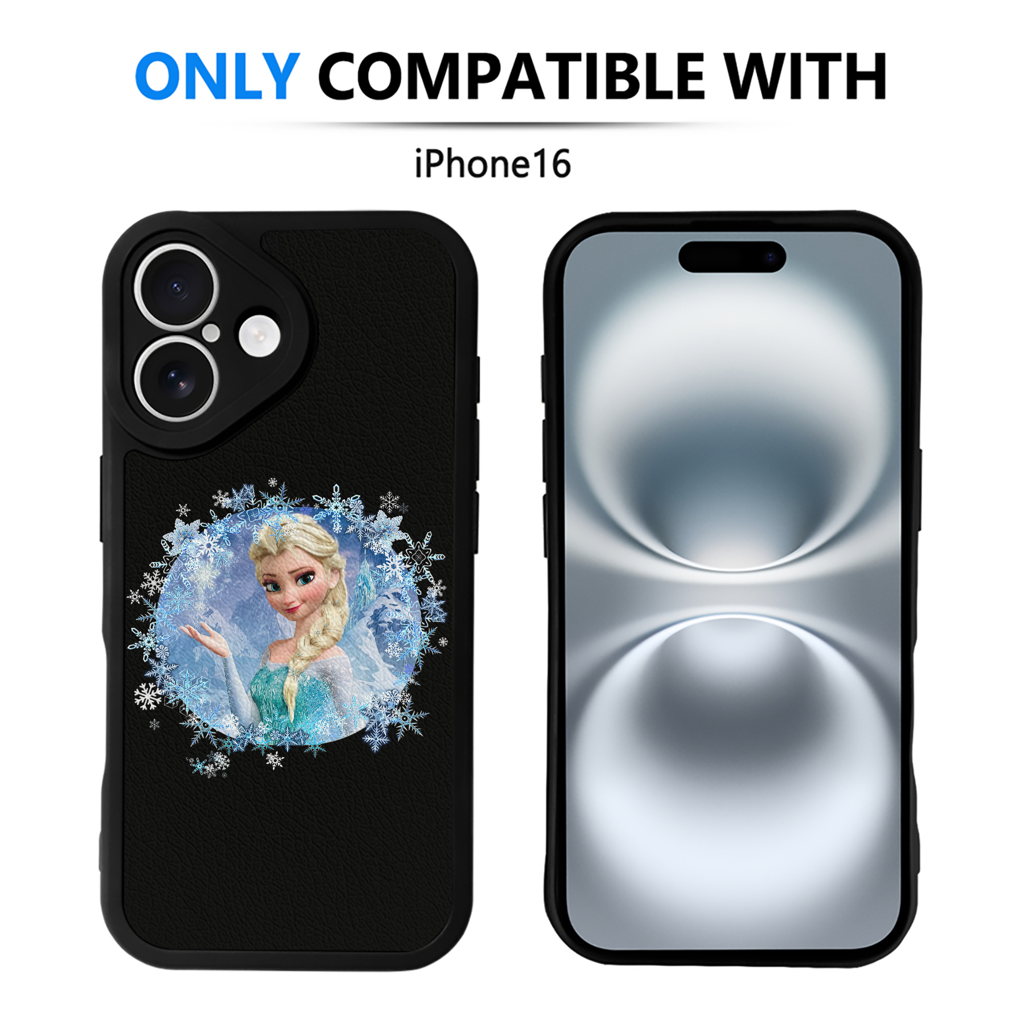（画像用） アナと雪の女王 アンナ エルサ Frozen Anna Elsa 【iPhone 16シリーズ対応】シリコンスマホケース（レザー調） 材質：シリコン